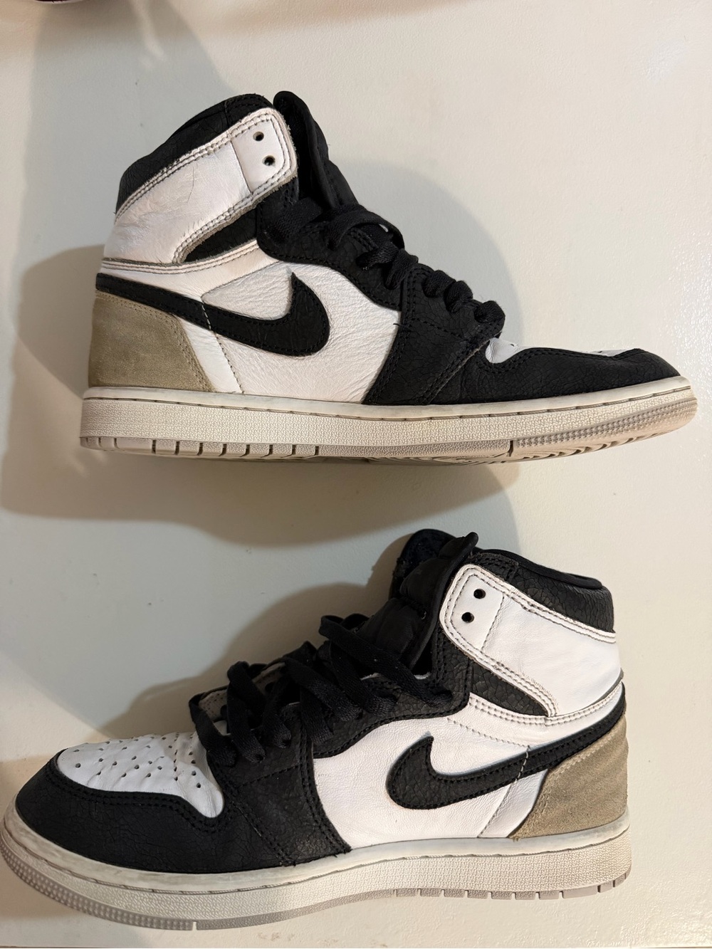 Nike Black White Tan High-Top Sneakers